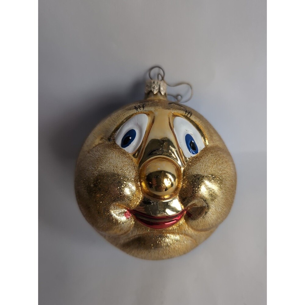 Kurt Adler Polonaise Goodnight Moon Day Night Sun Glass Christmas Ornament Vtg